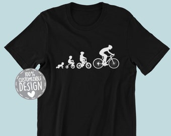 Bicycle T-Shirt | Cycling Evolution, Cyclist Gift, Cycling Lover T-Shirt, Racing Bicycle Shirt, Unisex