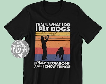 Trombone & Dog Lover T-Shirt | Musical Tee for Trombonists with a Heart for Dogs, Musician Gift, Unisex