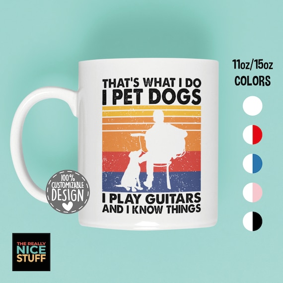Dog Lover Guitar Player Mug: Funny Gift for Guitarists