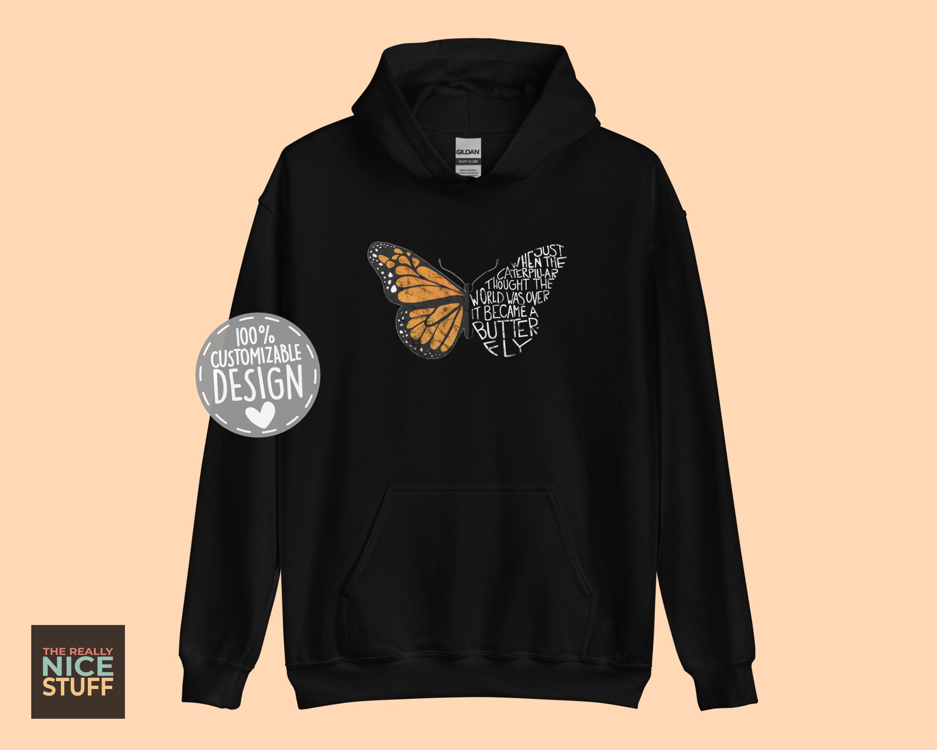 Black hoodie with monarch butterfly 2025
