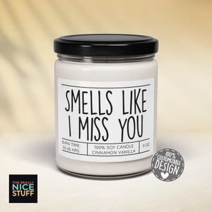 Long Distance Relationship Candle | Thoughtful Gift For Partner, Romantic Long Distance Present, Smells Like I Miss You