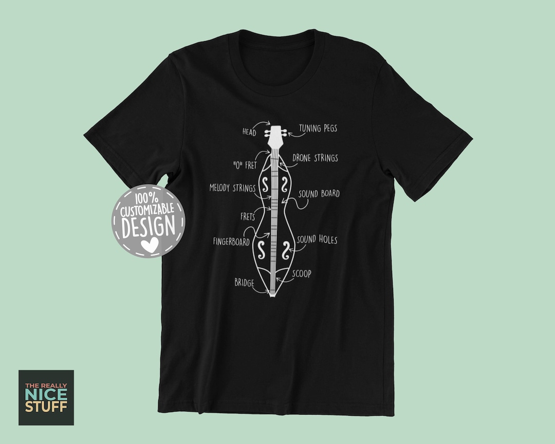 Dulcimer Player Tshirt Dulcimer Parts Tee, Folk and Traditional Musician Gift for Mountain