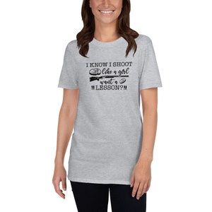 Clay Pigeon Shooting T-Shirt for Women Funny Trap Shooting Shirt, Skeet Shooting Gift, Unisex Sport Grey