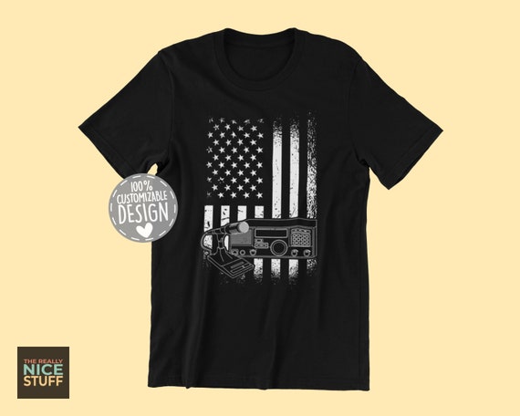 American Flag Ham Radio T-Shirt: Licensed Operator Gift