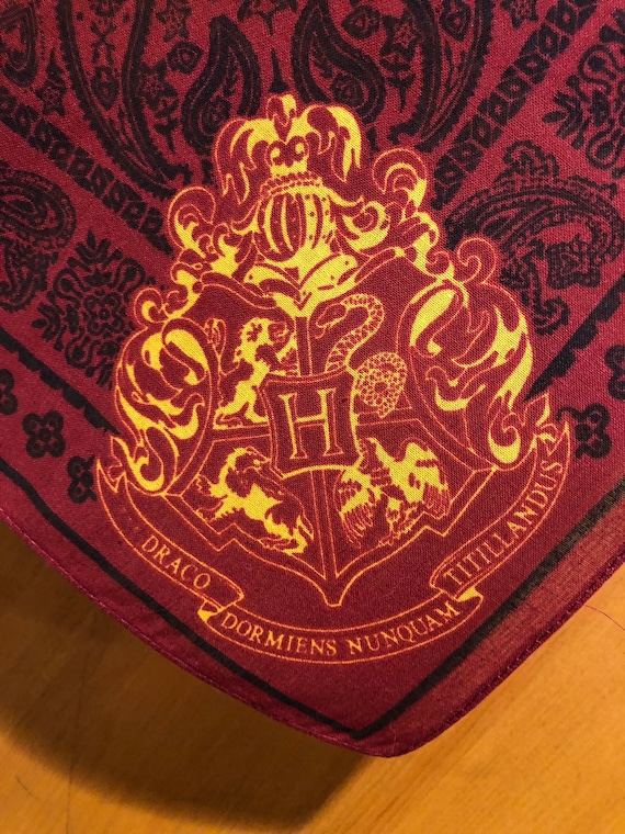 Hogwarts Houses Gryffindor Ravenclaw Harry Potter Bandana Quilt Panel Fabric Panel Washable Free Shipping Hufflepuff Slytherin
