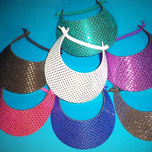 Ladies Women Sequin Sun Visor Hat No Pinch Foam Sun Visors Etsy