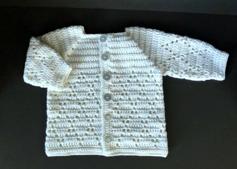 Baby Boy Christening Sweater Jacket 46 Months Crochet Etsy