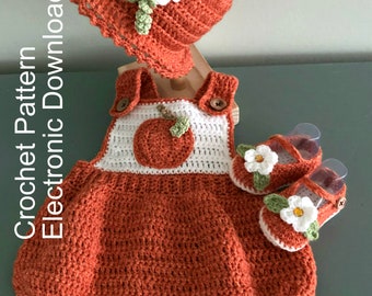 Pumpkin Onesie Outfit for Fall or Anytime Crochet Pattern for Baby Girl or Baby Boy