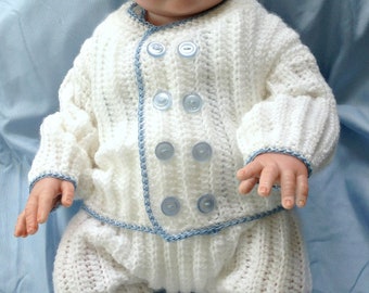 Baby Boy Coming Home/Baptism Outfit Crochet Pattern  Newborn-3 Months