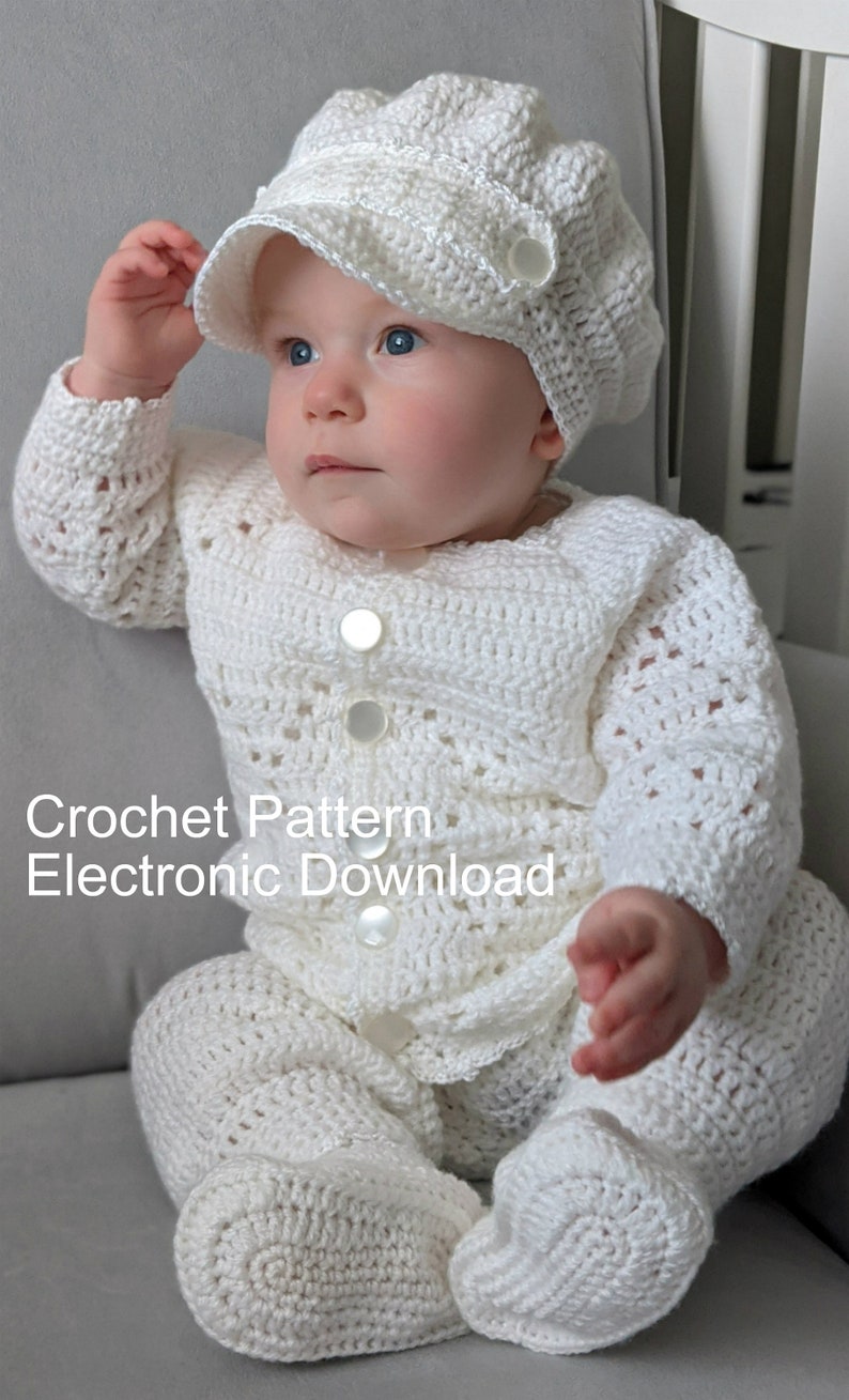 Boy Christening or Everyday Outfit Crochet Pattern 4-6 Months - Etsy
