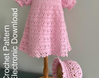 Baby Girl Crochet Dress Pattern: Lotus Lace Outfit (Digital Download)