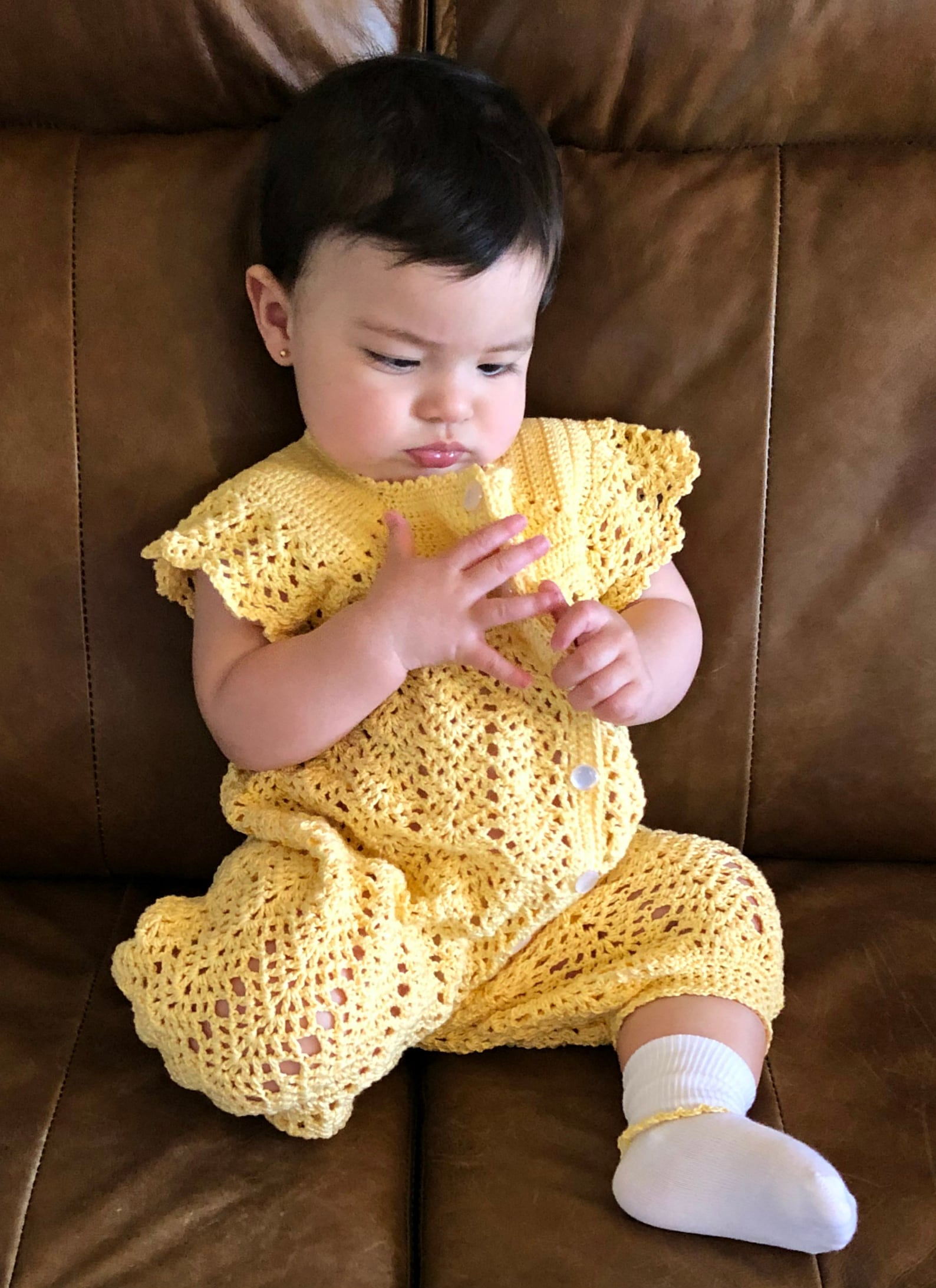 Baby Girl Romper/jumpsuit Crochet Pattern 912 Months Etsy