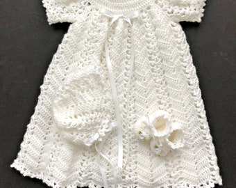 Baby Girl Coming Home/Baptism or Christening Outfit Crochet Pattern