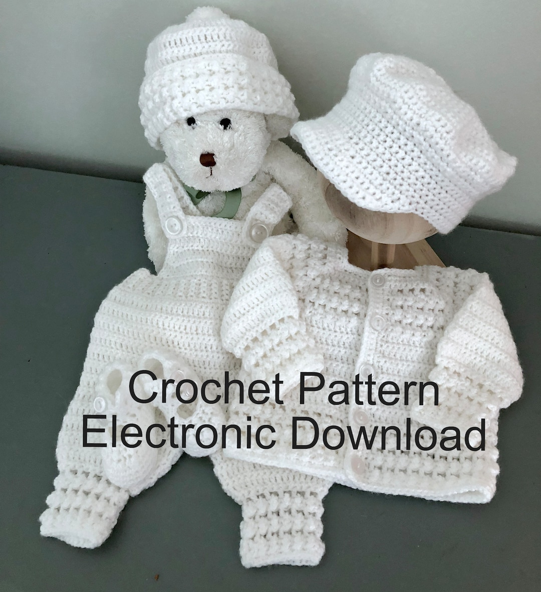 Newborn Baby Boy Home Outfit Crochet Pattern Etsy
