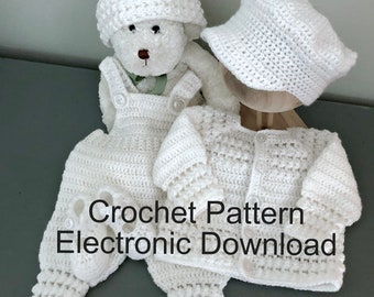 Newborn Baby Boy Baptism/Coming Home Outfit Crochet Pattern