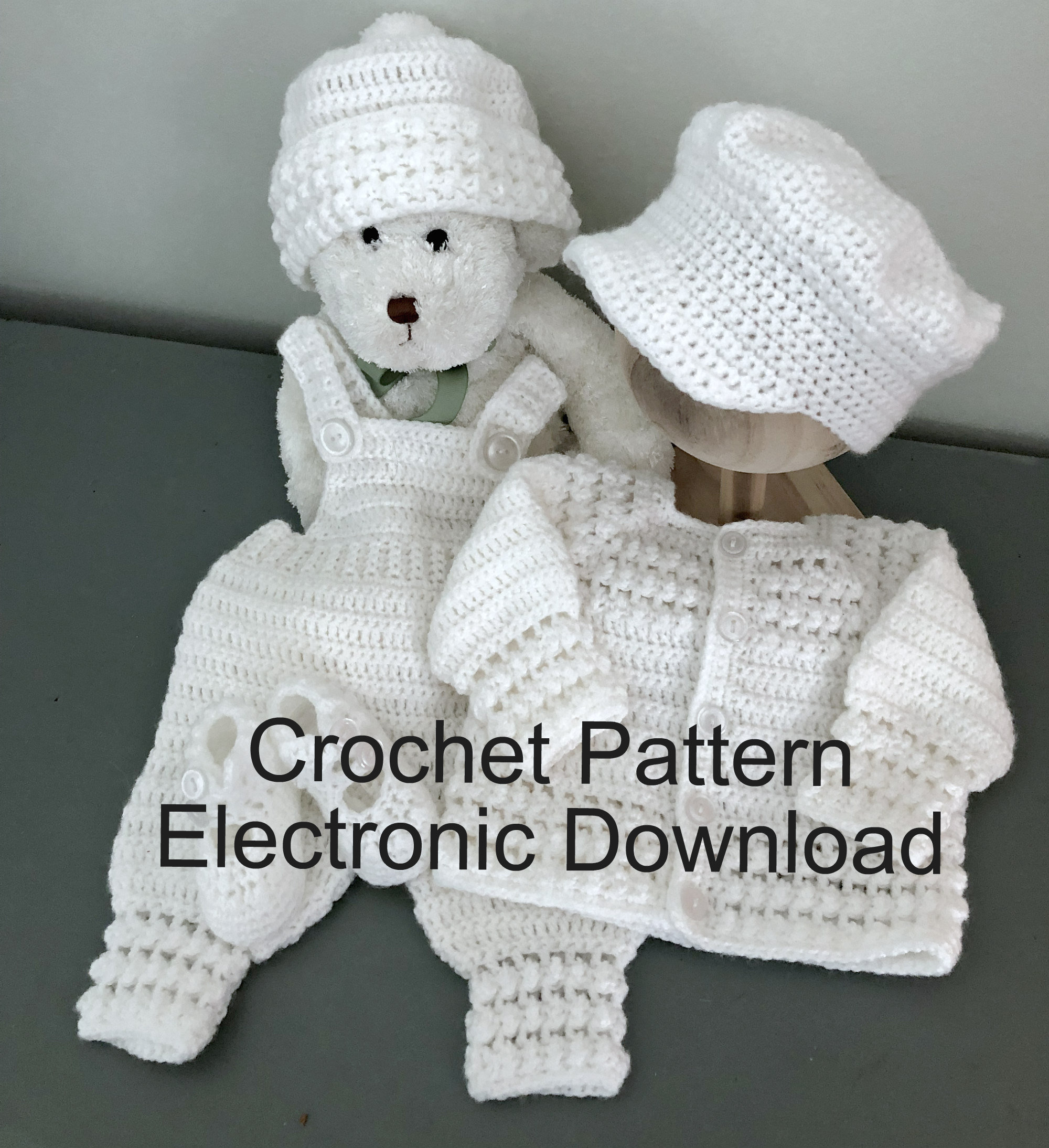 Newborn Baby Boy Baptism/Coming Home Outfit Crochet Pattern