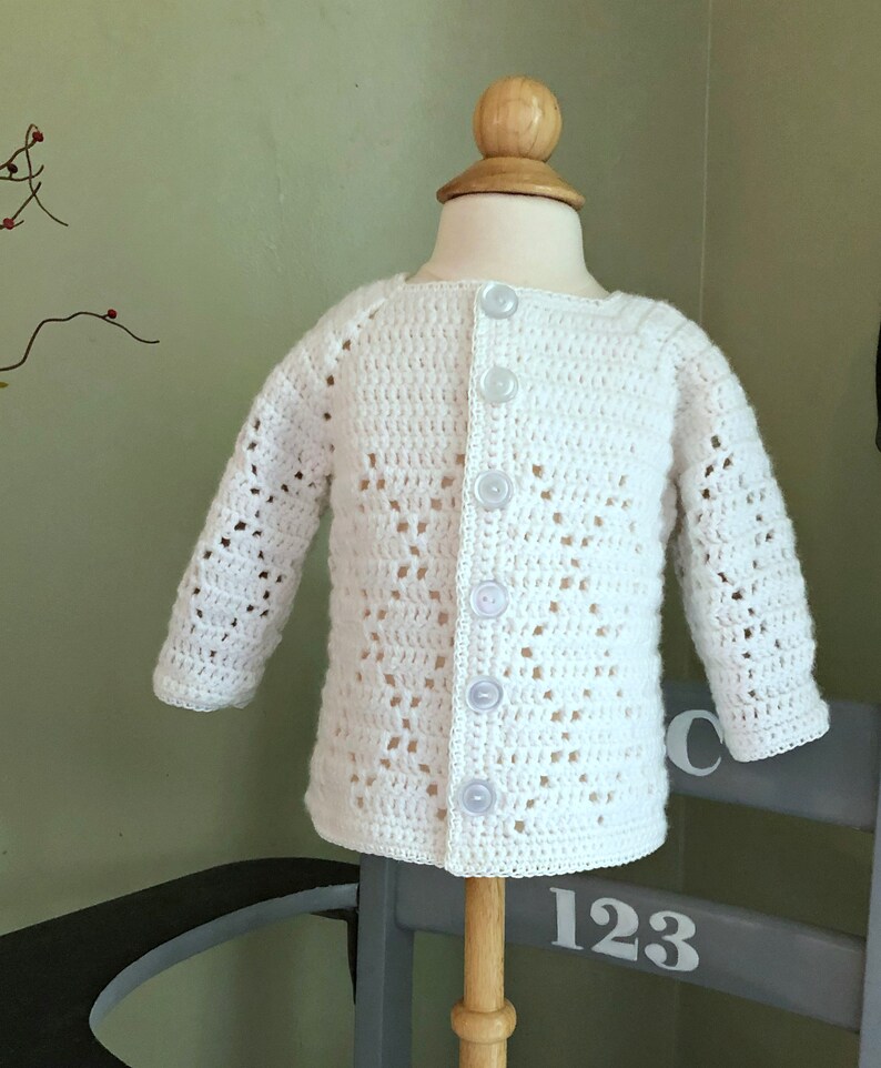 Baby Boy Christening Sweater Jacket 46 Months Crochet Etsy