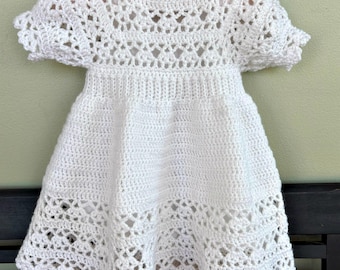 Baby Girl Outfit Crochet Pattern for Everyday/Blessing Ceremony/Christening 4-6 Months