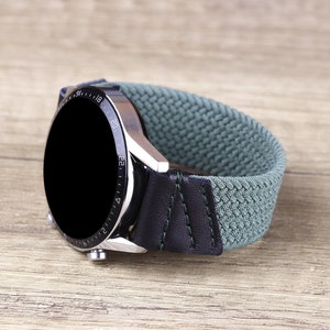 BRAIDED SOLO LOOP Band compatible with Samsung Huawei Suunto Polar Fitbit Amazfit Apple Pixel Elastic & Leather xl xxl Stretchy Strap