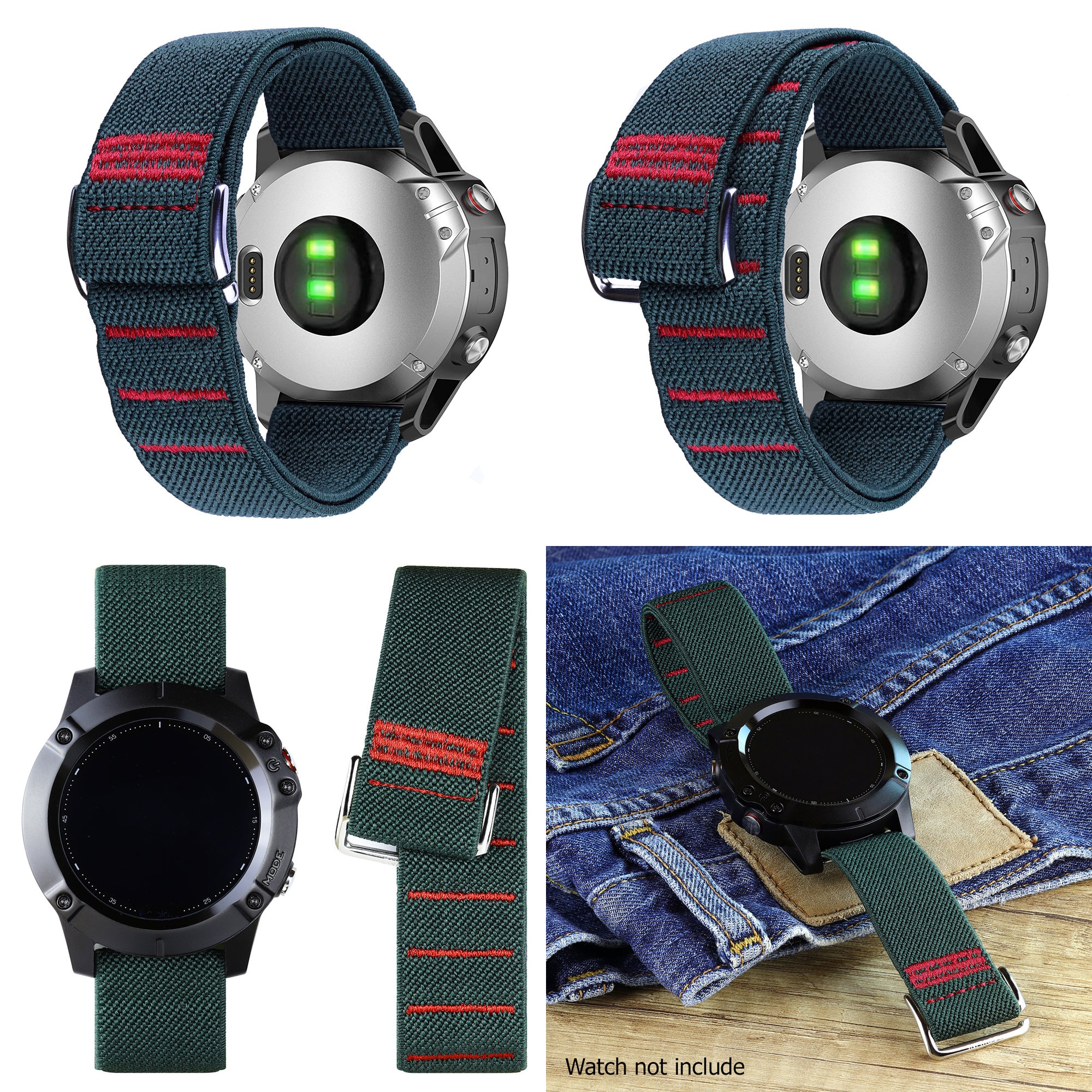 2 stuks siliconen horlogebandjes 22 mm met een zilverkleurige sluiting