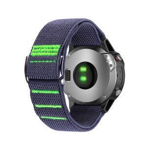 Nylon-Uhrenarmband, kompatibel mit Garmin Instinct Fenix Approach Vivoactive Venu Forerunner Laufhaken und Slot-Uhrenarmband