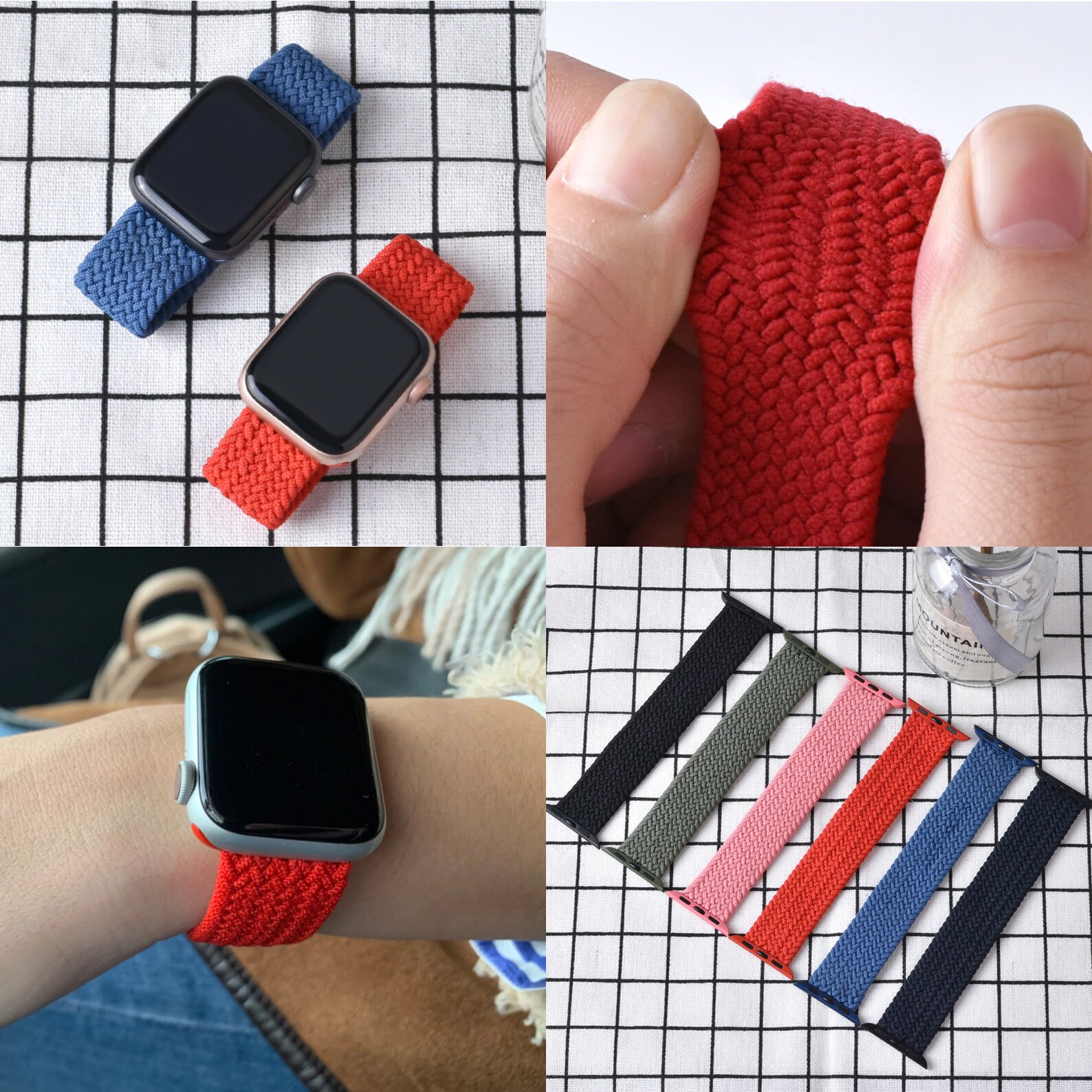 ELASTIC Braided Apple Watch Band Knitted Belt Strap Bracelet Etsy