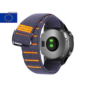 Elastisches Armband kompatibel mit Garmin Uhrenarmband 18 mm 20 mm 22 mm 25 mm Ersatz Sport Schlaufenarmband G-Haken Schlitz für Garmin Uhr