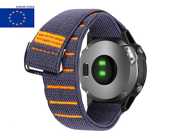 Elastic Armband compatible with Garmin Watch Band 18mm 20mm 22mm 25mm Replacement Sport Loop Strap G Hook and Slot for Garmin Watch