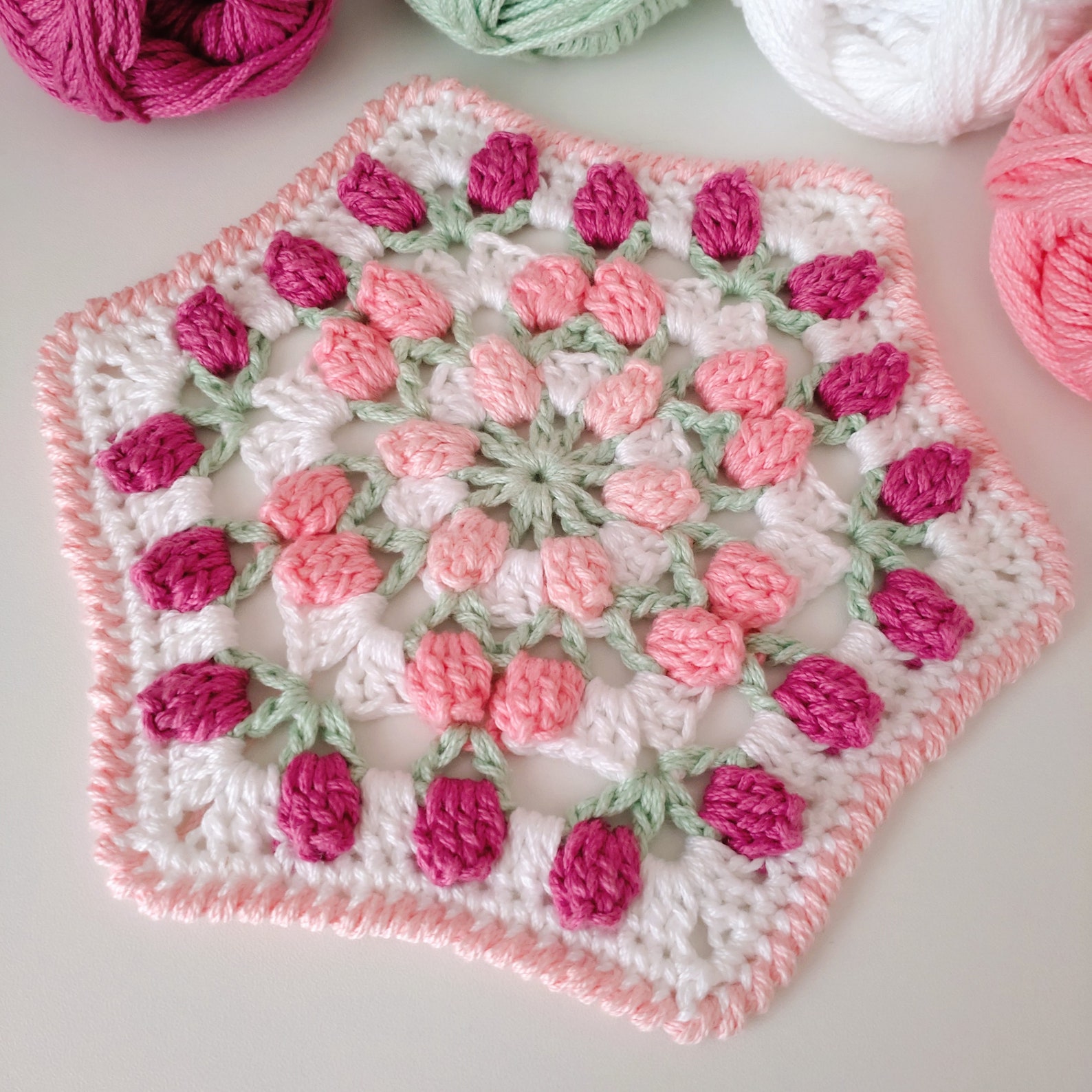 Rose Garden Granny Hexagon PDF Crochet Pattern - Etsy