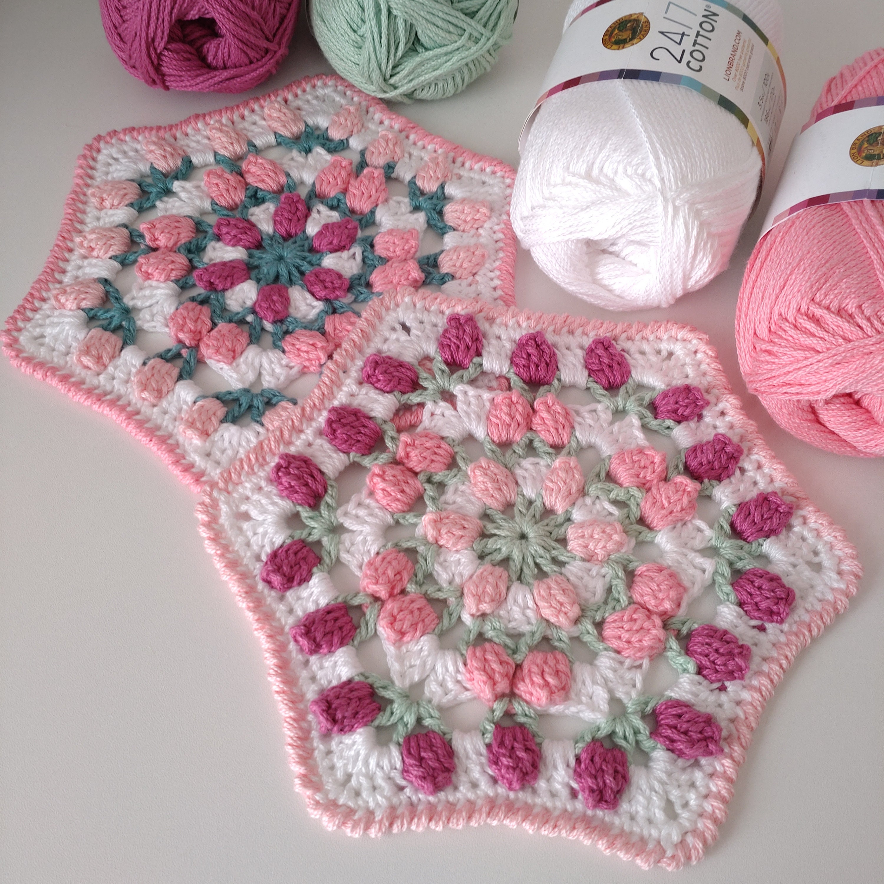 Rose Garden Granny Hexagon PDF Crochet Pattern - Etsy