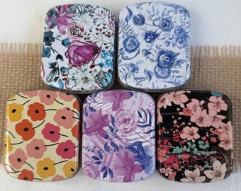 6 Pack of Small Mixed Tin Designs ~ Crystal Gifting or Storing (L5.7xW4.7xD1.5cm, 15g)