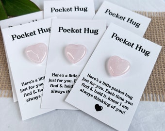 Mini Crystal Heart Pocket Hug ~ Genuine Rose Quartz Heart ~ 2x2cm Each ~ 5g Each ~ My Own Verse Creation