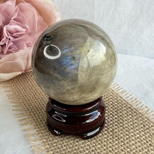 NEW Moonstone & Sunstone with Flash Sphere D ~ 54mm ~ 225g ~ Stand not Included