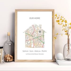 Personalised Housewarming Gift • New Home Print • Street Map Print • First Home Gift for Couple • Our First Home • New Home Gift