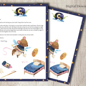Printable Tooth Fairy Letter, Le Petite Souris Letter, The Little Mouse Printable, Blank Lost Tooth Letter