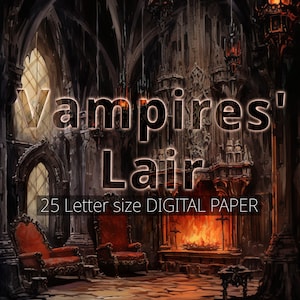 25 Vampires' Lair Digital Paper. Watercolor Horror Printable. Halloween  Party Invitation. Scary Fantasy Craft Paper. Mystery Backdrop.