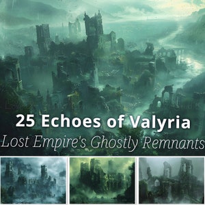 25 ecos de papel digital de Valyria, fundo de fantasia para impressão, paisagem de remanescentes fantasmagóricos de Lost Empire. Registro no diário, papel de parede