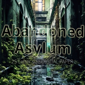 25 Abandoned Asylum Digital Paper. Watercolor Horror Printable. Halloween  Party Invitation. Scary Fantasy Craft Paper. Mystery Backdrop.