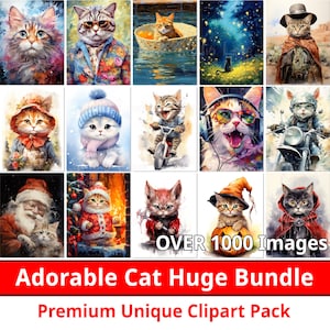 1000+ MEGA OFFERS LIFETIME. Adorable Cat Huge Bundle. All Images for Feline Kitten. Digital Paper Junk Journal. Craft supply. Commercial Use