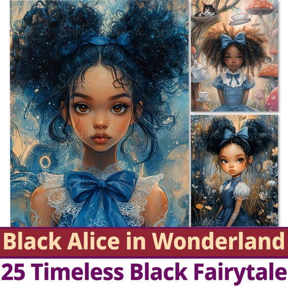 25 Black Alice in Wonderland Digital Paper, Timeless Black 25 Black Alice in Wonderland Digital Paper, Timeless Black