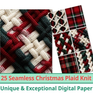 25 Weihnachten kariertes Strickmuster, fotorealistischer festlicher karierter Hintergrund. Winterurlaub Hintergrund. 8,5 "X 11" Größe. Kommerzielle Nutzung