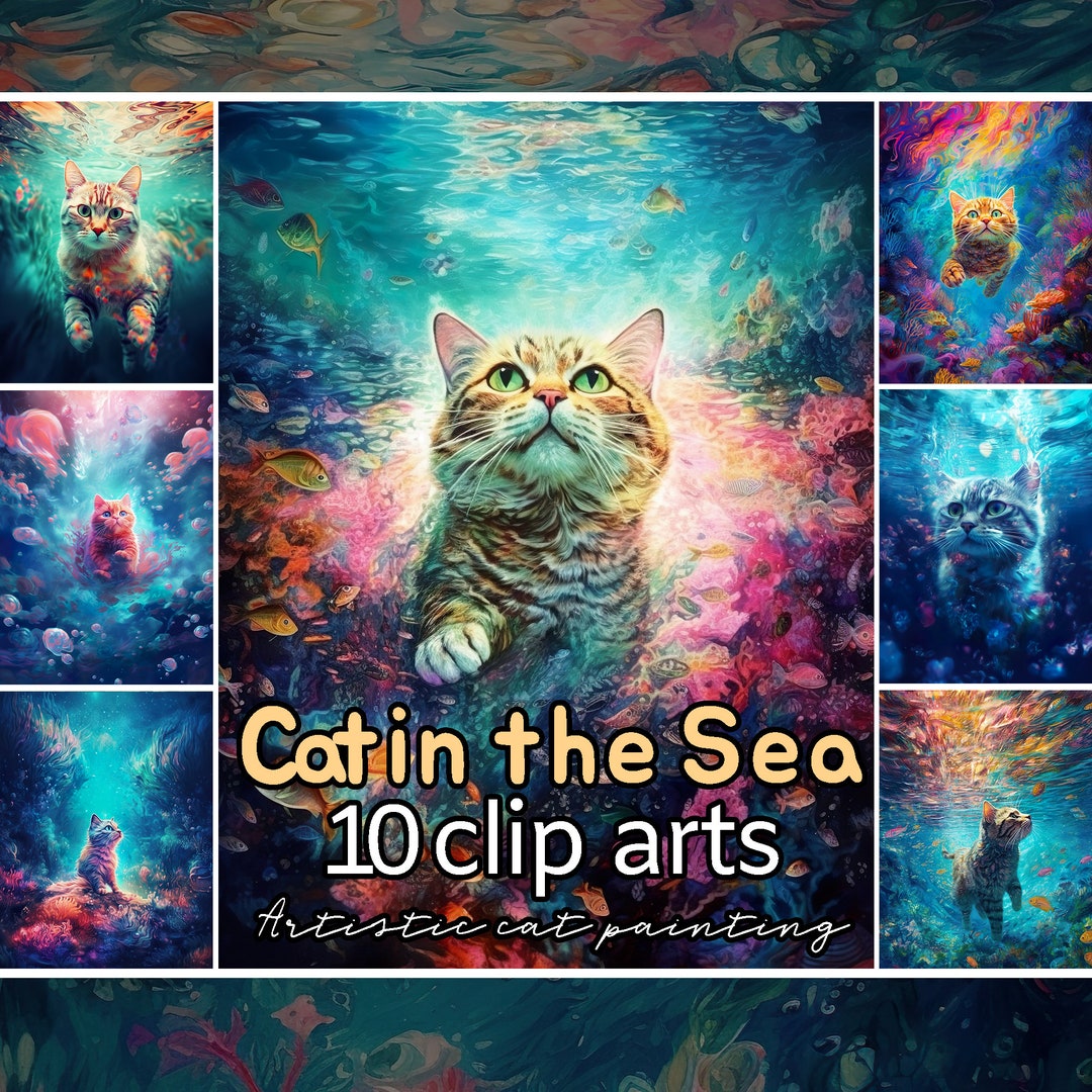 artistic-cat-clip-art-a-cat-in-the-fantastic-sea-digital-artwork-10