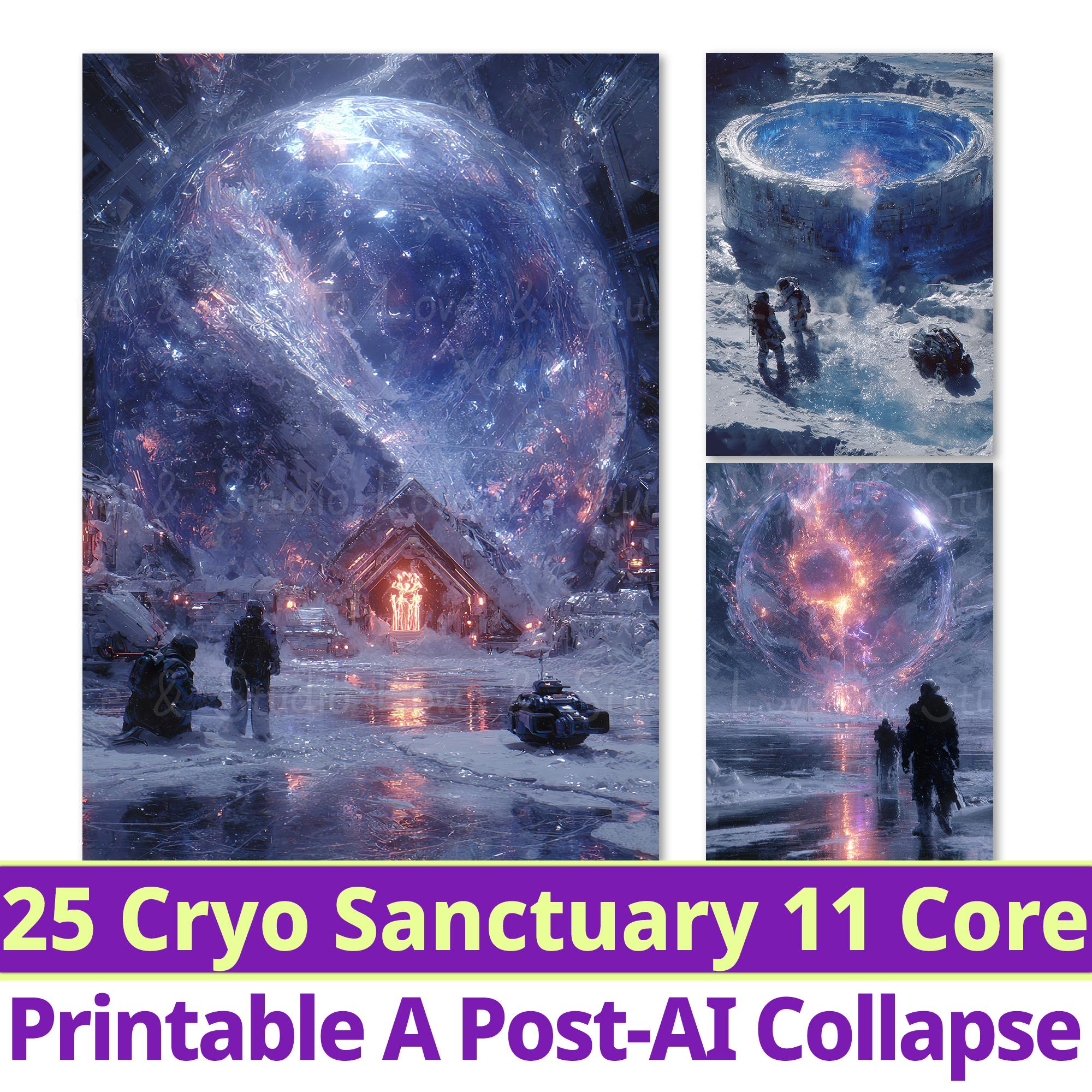 25 Cryo Sanctuary Antarctica's Core Digital Paper, Printable Post
