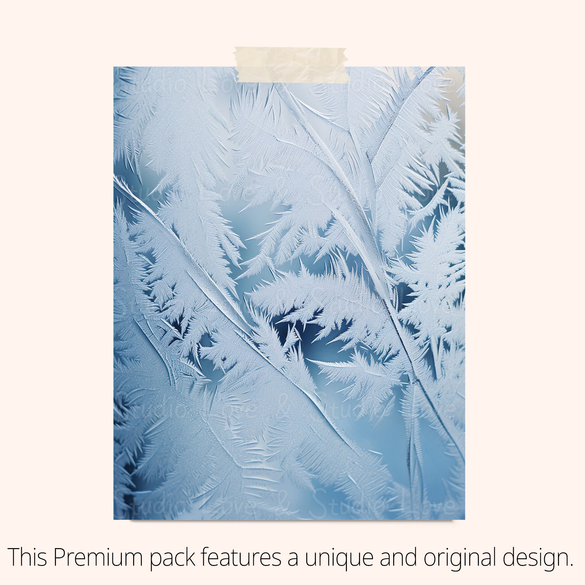 25 Frosted Windows Digital Paper, Ice Crystal Snowflake Backdrop ...