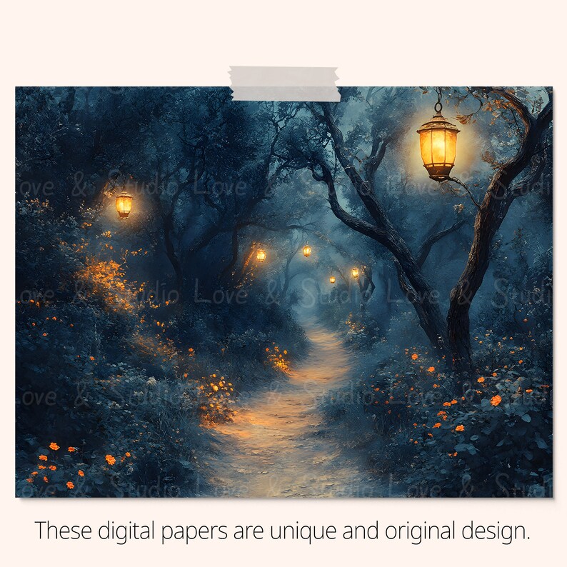 25 Enchanted Forest Path Digital Paper, Printable Gothic Romance ...