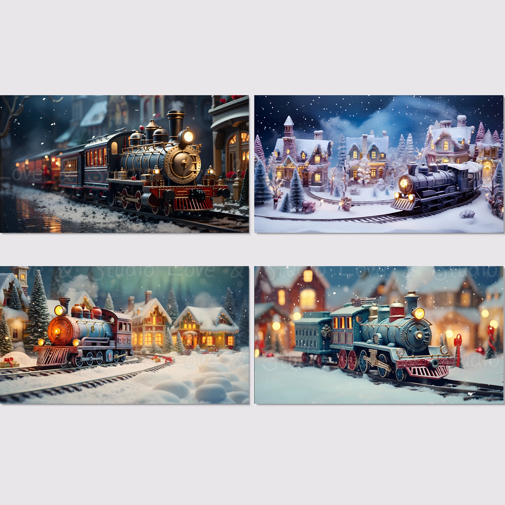 Serene A Toy Train Rolls Around A Horizontal Scene Art Serene A Toy Train Rolls Around A Horizontal Scene Art