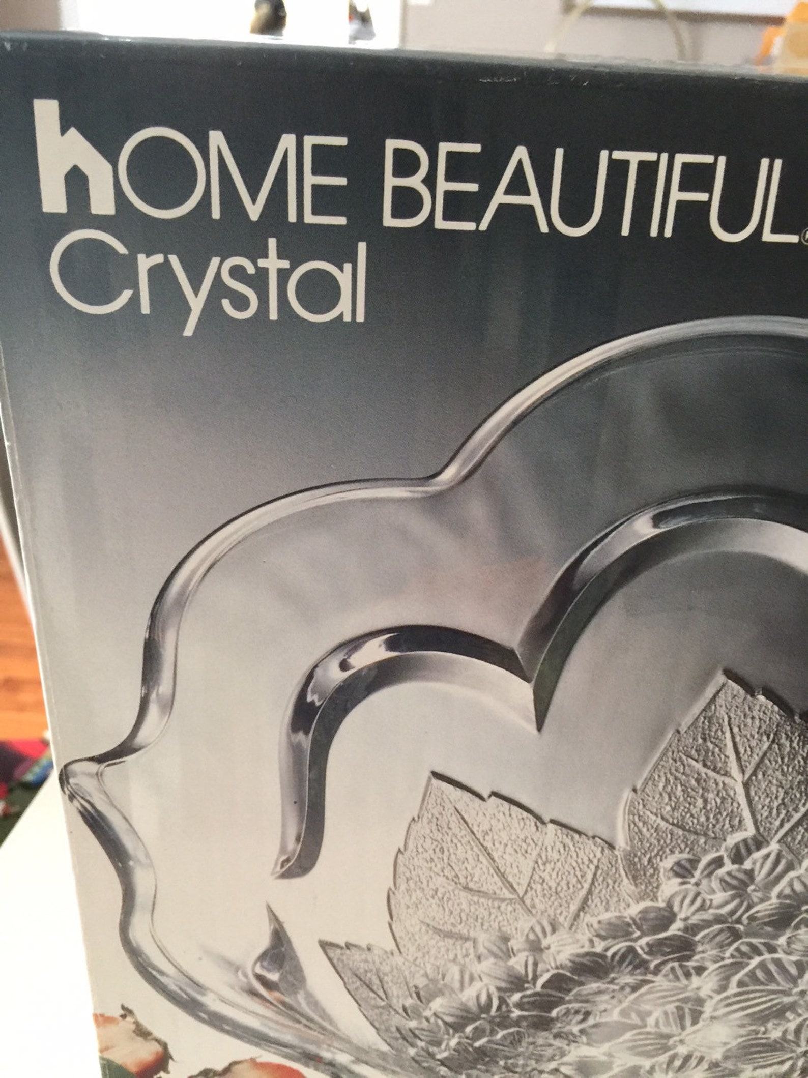 Home Beautiful Crystal Bowl centerpiece 12 1/2 new Etsy