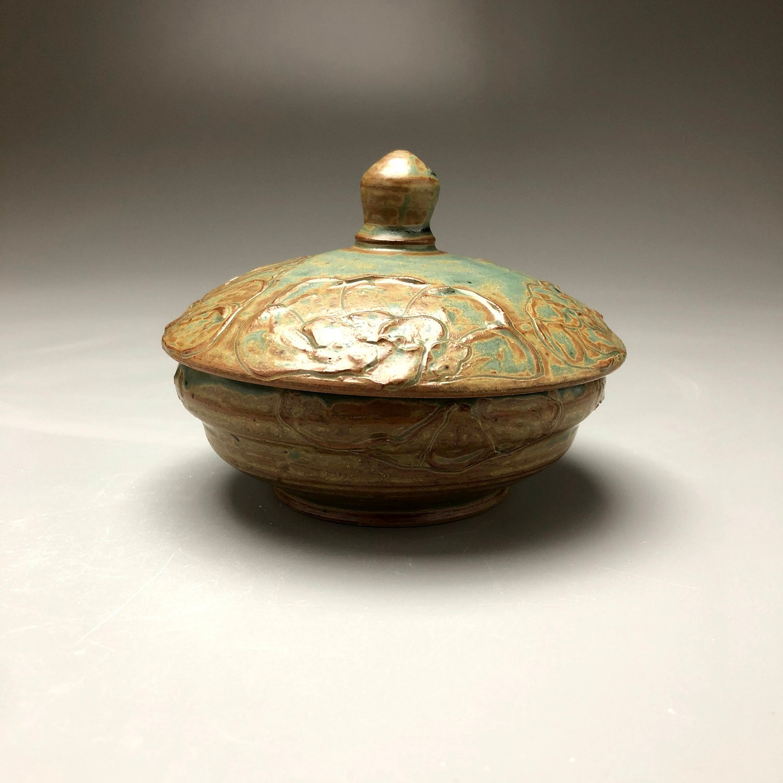 Pottery Storage Container Ceramic Lidded Jar with Hand Etsy