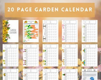 Garden Calendar- Garden Planner- Printable Garden Planner- Printable Garden Calendar- Plant Log- Plant Journal- Plant Notebook- Houseplants