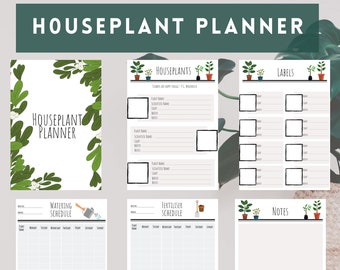 Houseplant Planner- Garden Planner- Plant Planner- Printable Garden Planner- Printable Houseplant Planner- Plant Log- Plant Journal-